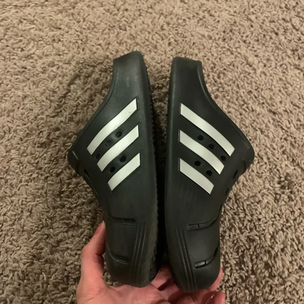 Adidas Adilette Clogs Aqua Water Slide Sandals Black White